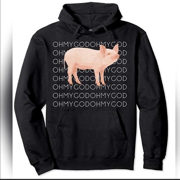 Shane Dawson Oh My God Pig Hoodie Black Size Medium - Picture 2 of 8